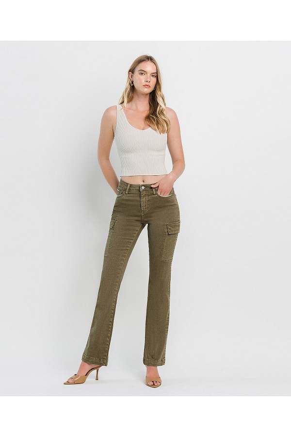 HIGH RISE RELAXED BOOTCUT CARGO JEA...
